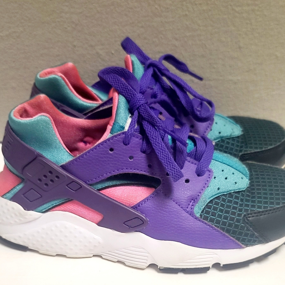 Nike Boys Huarache Run Now BQ7096-300 Purple Running Shoes Sneakers Size 7Y
